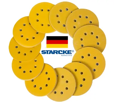 125mm Sanding Discs 8 Hole 5 Inch Starcke Hook And Loop 40 - 800 Grit • £22.99