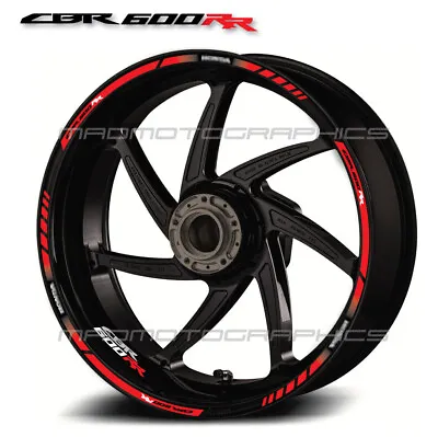 CBR600RR Motorcycle Wheel Decals Rim Stickers Stripes For Honda Cbr 600RR Red • £27.48