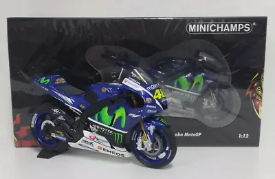 Model Moto 1:12 MINICHAMPS Valentino Rossi Yamaha YZR-M1 Sepang 2016 Diecast • £95.98