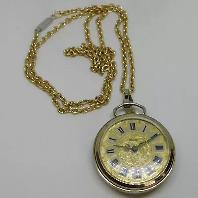 Vintage Lucerne Swiss Made Gold Tone Wind-up Analog Women's Pendant Watch • $18.99