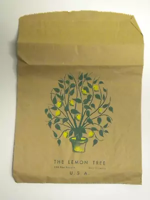 Vintage Lemon Tree New Orleans Louisiana Paper Bag Travel Souvenir • $12.99