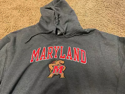 Size XL University Maryland Terrapins Gray Men's Hoodie Sweatshirt • $34.95