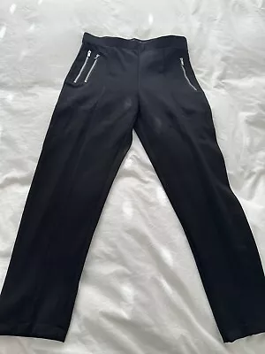 Zara High Rise Leggings Size Large With Zip Details Elastic Waist New • £6.50
