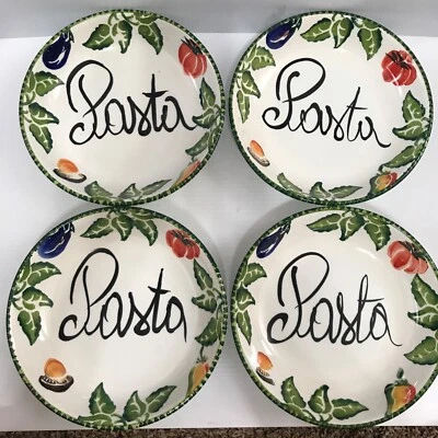 $49.34 • Buy NEW Arm Ceramica Italy LARGE Pasta Bowls Set Of 4 Soup Salad Serving 8 1/2 