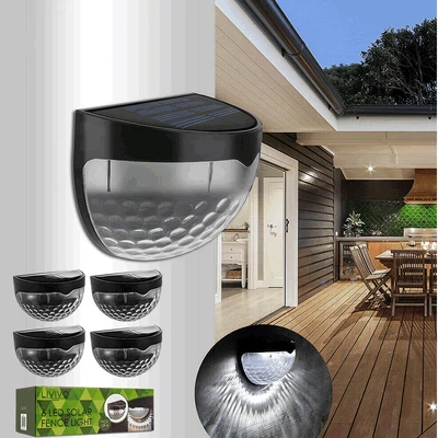 £112.95 • Buy 4x SUPER BRIGHT SOLAR POWERED DOOR FENCE WALL LIGHTS LED OUTDOOR GARDEN LIGHTING