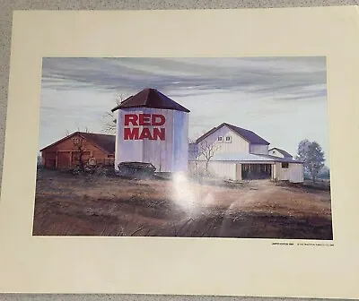 Red Man Chewing Tobacco Poster / Print 1988 Estate Find 20  X 16 X .01” • $49.99