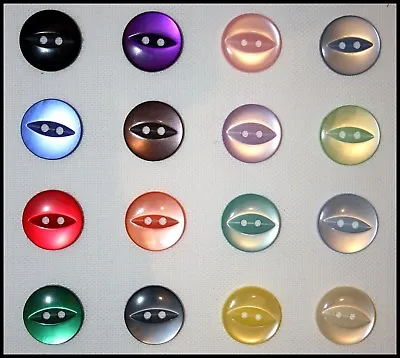 £2.15 • Buy Fish Eye Baby Buttons Assorted Sizes And Colours  Same Day Free Postage
