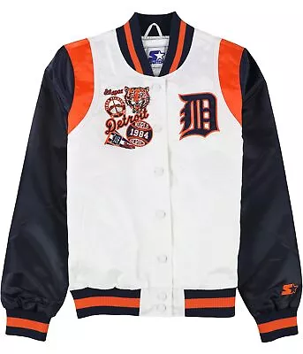 STARTER Womens Detroit Tigers Varsity Jacket Multicoloured Medium • $128.33