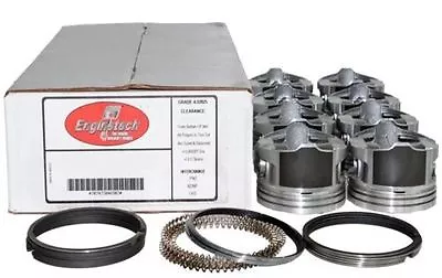 Chevrolet LS2 LQ4 LQ9 6.0L Coated Skirt Flat Top Pistons Ring Set For 2002-2014 • $299.95