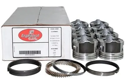 Enginetech Piston & Ring Kit Mercruiser Marine 7.4L 454 8 Pistons & Rings GEN VI • $327.81