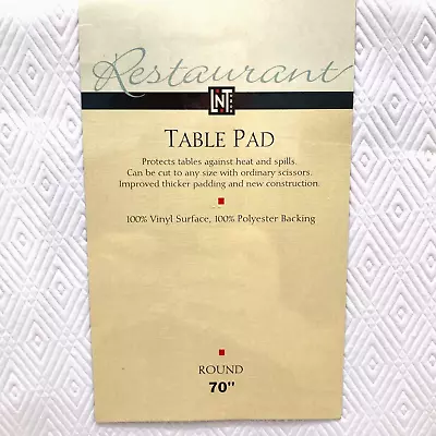 Table Pad Round 70   Cut To Size Linens & Things Restaurant Vinyl Surface NEW 16 • $18.78