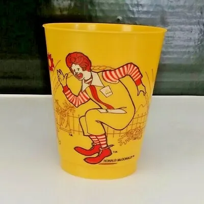 Vintage McDonald's Ronald McDonald Yellow Plastic Cup • $2.61