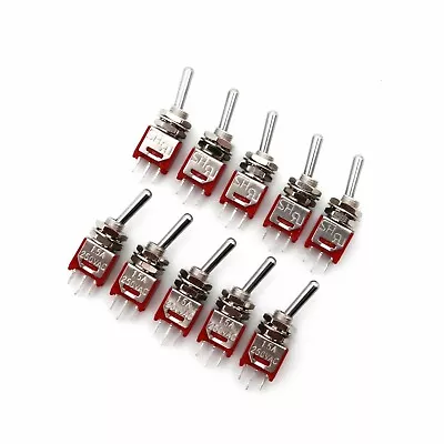 10Pcs SH TS-4 Series 3Pin ON-ON 2Position SPDT Sub-Miniature Toggle Switch • $8.83