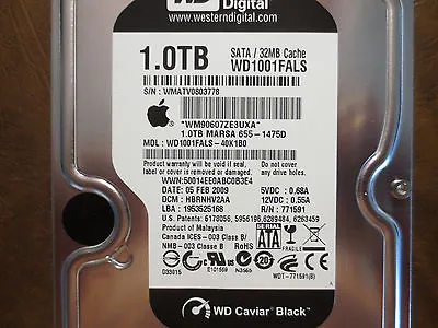 WD WD1001FALS-40K1B0 DCM:HBRNHV2AA Apple#655-1475D 1.0TB 3.5  Sata Hard Drive • $106.19