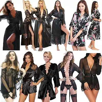 $11.69 • Buy Women Sexy Night Robe Dressing Gown Lingerie Babydoll G-string Pyjamas Sleepwear