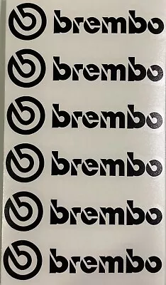 6 Brembo Decal Sticker Vinyl Caliper Brake Black Heat Resistant 3 5/16 Wide • $4.99