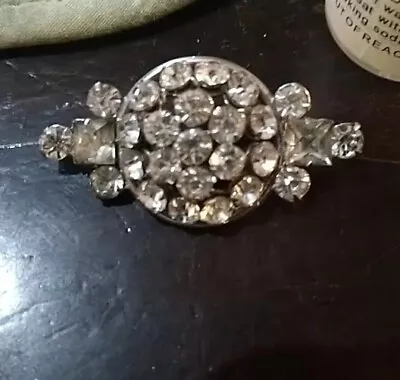 Vintage Antique Rhinestone Pin Brooch- Ab Clear Rare Design • $7