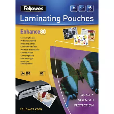 Fellowes A4 Enhance Laminating Pouch Matte Pack Of 100 5452101 • £36.45