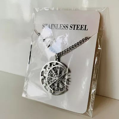 Viking Rune Compass Pendant Necklace - Lucky Myth Amulet • $11.11