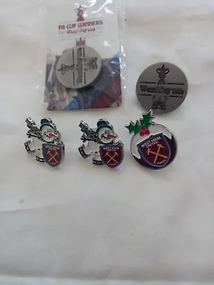 West Ham United Fa Cup Final Pin Badges Plus 3 Christmas Ones • £6