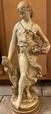 MCM Marwal Rancoulet 18” Grecian Peasant Woman With Flowers Sculpture Statue • $99.99