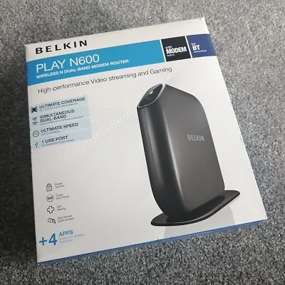 £14.99 • Buy BELKIN Play N600 Wireless N Dual Band Modem Router BT 300 WiFi