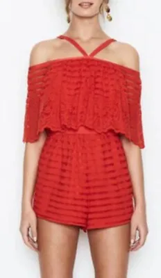 $98 • Buy Alice McCall Red Lace Jumpsuit Size 4. Worn Once - Tag With Spare Button Incl.