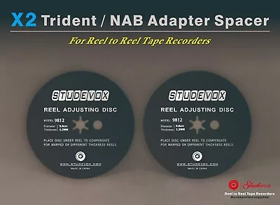 🏅 2 X Trident / NAB Adapter 1.2mm Spacer For Reel To Reel Tape Recorders • $11