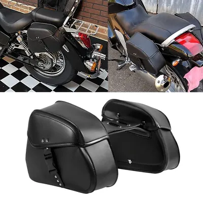 Motorcycle Side Saddle Bags Saddlebag Luggage For Cafe Racer Dirt Pit Bike ATV • $65.99
