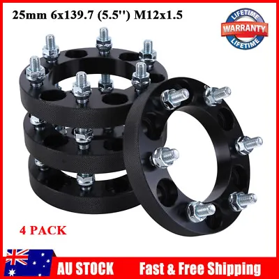 4pc 25mm 6x139.7(5.5 )m12x1.5 Wheel Spacers Suits For Hilux Pajero Triton Ranger • $156.74