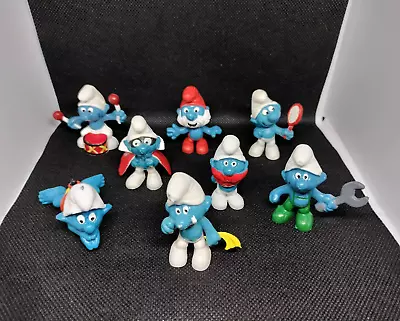 Smurfs Figures Firsts Vintage Lot Of 8 1960s & 1970s Peyo Schleich (Lot #128) • $22