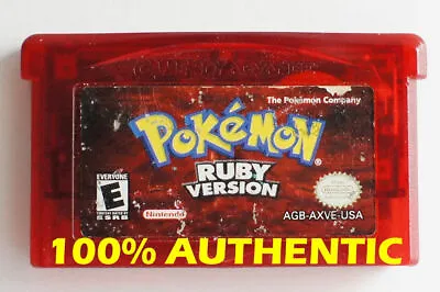 $80 • Buy ORIGINAL AUTHENTIC Pokemon Ruby Version Can Save New Battery Game Boy Advance