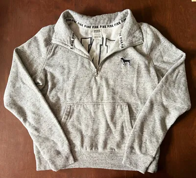 Pink Victoria Secret Gray Half Zip Pullover Small • $17.99