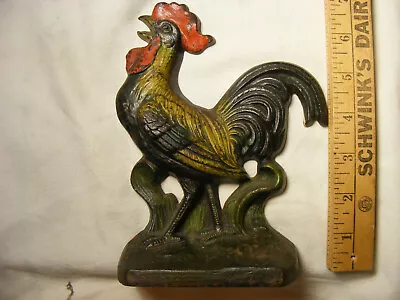 Doorstop Rooster  Beautiful Colors  Overall Good Condition   Cast Iron • $48.50