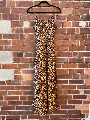 ZARA Silky Leopard Print Slip Midi Maxi Dress M UK10-12 • £30