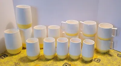 $45 • Buy 16 Pcs. - Vintage - Cups - Vacron Bopp Decker Plastic ALL Yellow. See DESCRIPTIO