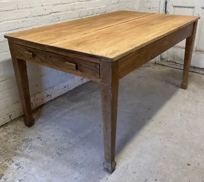 Antique Edwardian Oak Farmhouse Kitchen Table Dining Table (Can Deliver) • £295