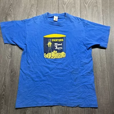 Vintage Planters Peanut Parody Butts Shirt Mens XL Blue Single Stitch Rare • $29.04