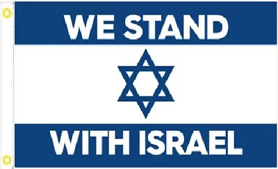 WE STAND WITH ISRAEL Israel Jewish Flag 4x6 Foot HUGE Flag Large House Banner • $27.76