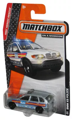 Matchbox MBX Heroic Rescue (2013) Silver BMW X5 Police Car Toy 90/120 • $14.98