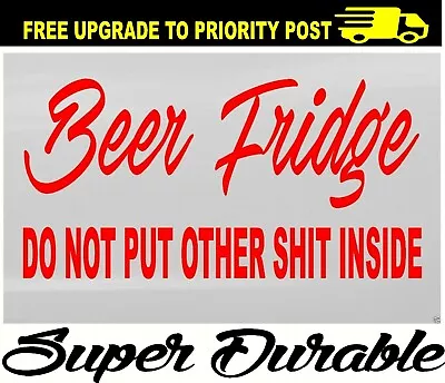 BEER FRIDGE Man Cave Kitchen Decal Funny 4x4 Ice Box Sticker • $7.99