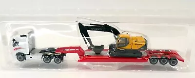 Cararama 185 Volvo FH-12 Tractor W/Lowboy & EC210 Track Excavator 1/87 New MIB • $42