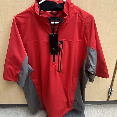 Mizuno Pro 1/4 Zip Pullover Men’s L Red Windproof Rain Resistant NWT Jacket • $69.99