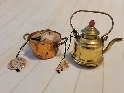 Vintage Old Dutch Miniatures Copper Brass Teapot And Pot • $18