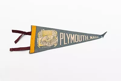 Vintage Plymouth Rock Massachusetts Souvenir Felt Pennant 12  • $11.49