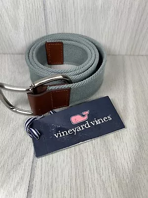 Vineyard Vines Men's Belt SMALL GRAY HARBOR SOLID CANVAS D RING  NEW TAGS *Read* • $23.99