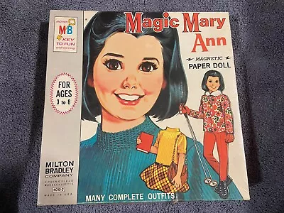 Vintage Magic Mary Ann Magnetic Paper Doll 15 Outfits & Box 1966 Milton Bradley • $30