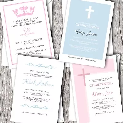 £0.99 • Buy Christening Invitations Personalised / Baptism / Naming Day - Boy & Girl Options