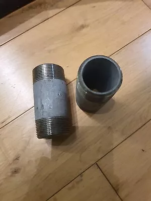 Threaded Galvanized Steel Pipe Nipple 1½ Pack Of 2 • £12