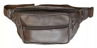 Brown Leather Waist Fanny Pack Belt Bag Pouch Travel Hip Purse Men Women 005 • $12.99